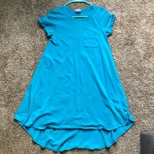 LuLaRoe Carly High-Low Swing Dress, XS, Teal